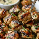 Grilled Chicken Bites with Creamy Garlic Sauce