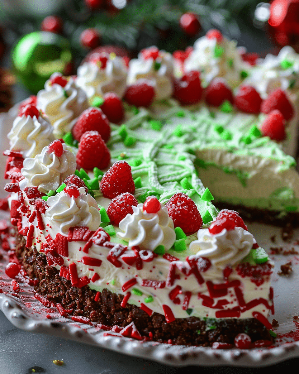 No Bake Grinch Pie – Festive Red and Green Christmas Dessert