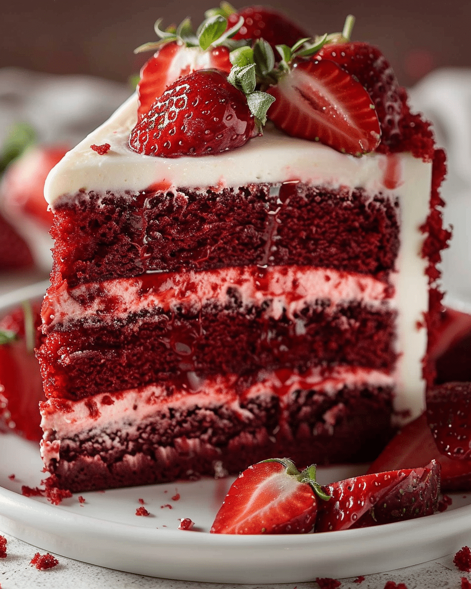 Red Velvet Strawberry Cake