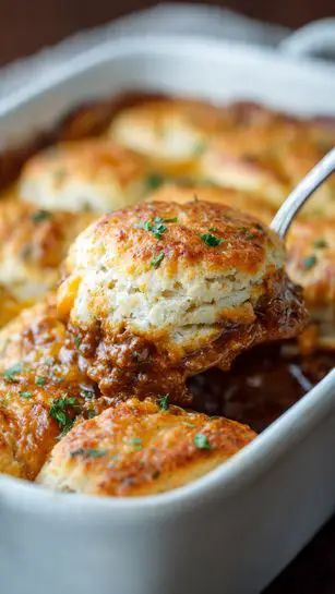 Sloppy Joe Biscuit Casserole