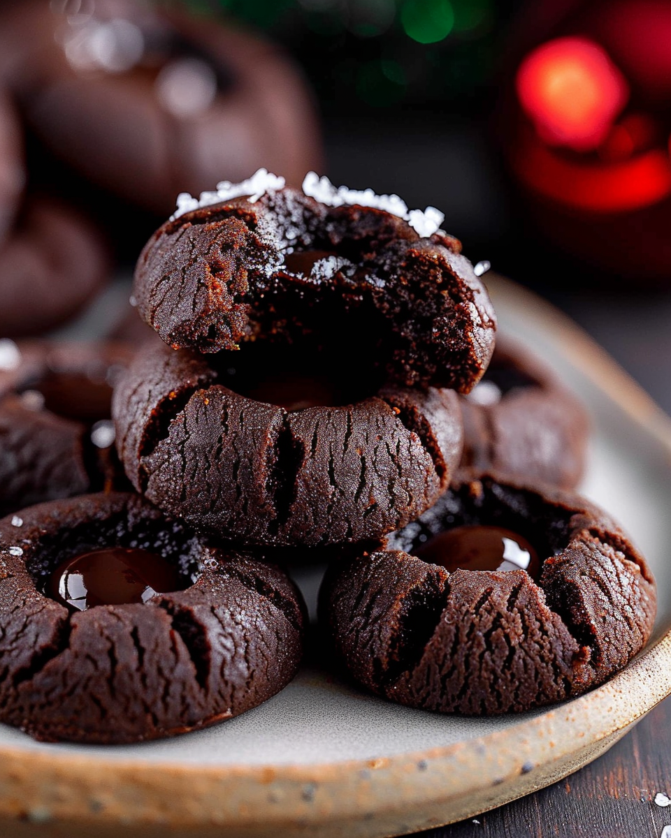 Chocolate Thumbprint Cookies
