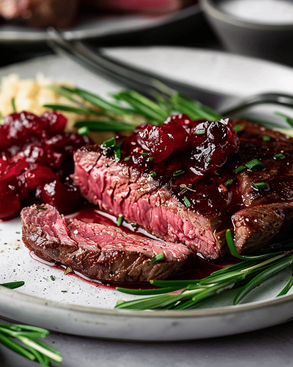 Cranberry Balsamic Ribeye Steak