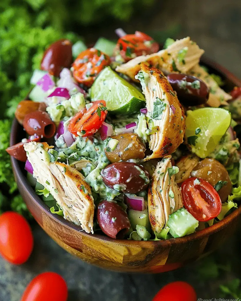 Greek Tzatziki Chicken Salad Bowl