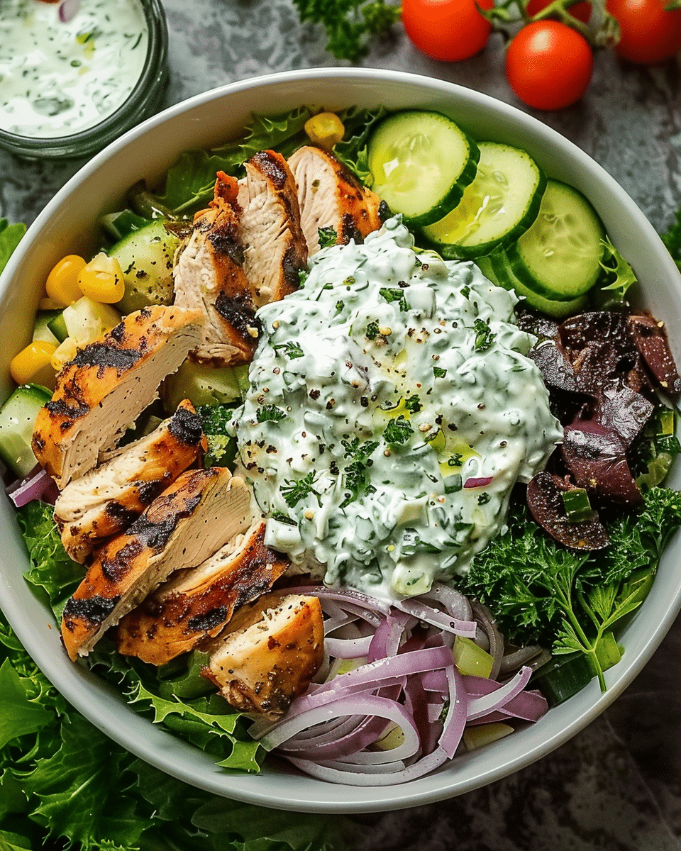 Greek Tzatziki Chicken Salad Bowl