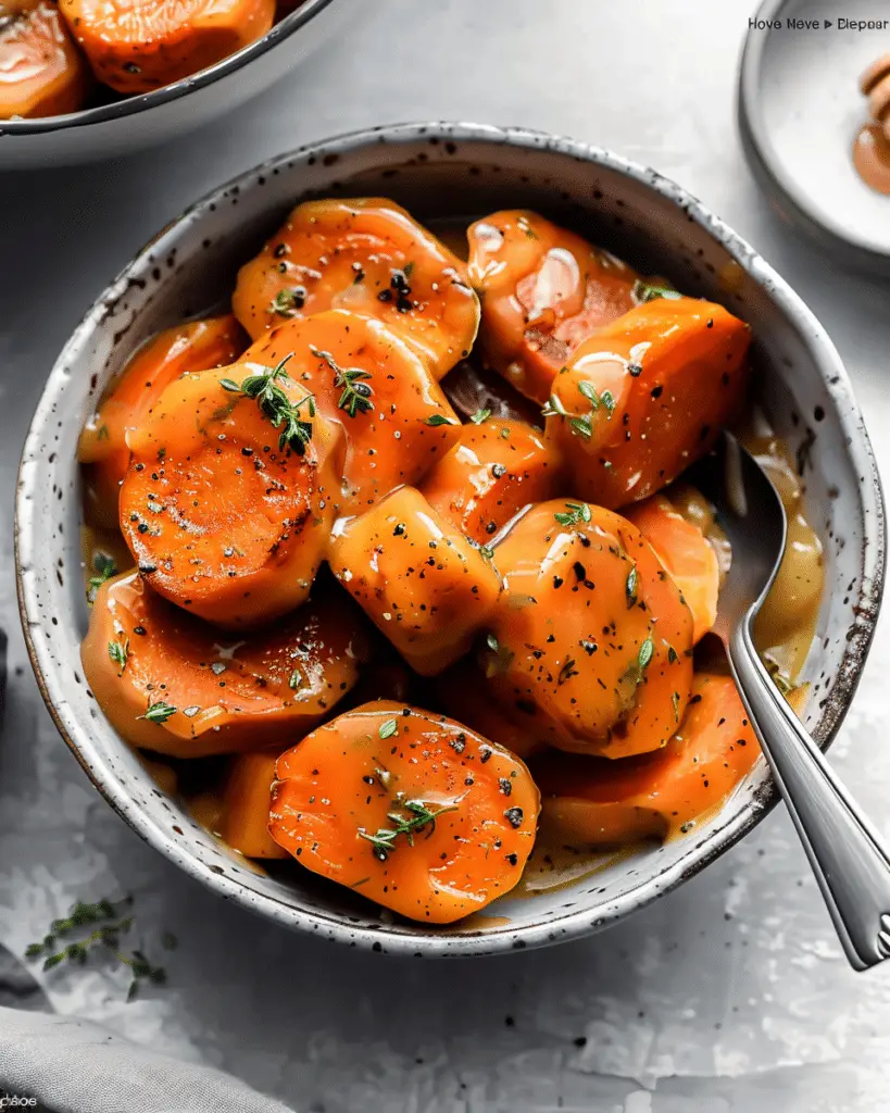 Honey Butter Thyme Crockpot Glazed Carrots