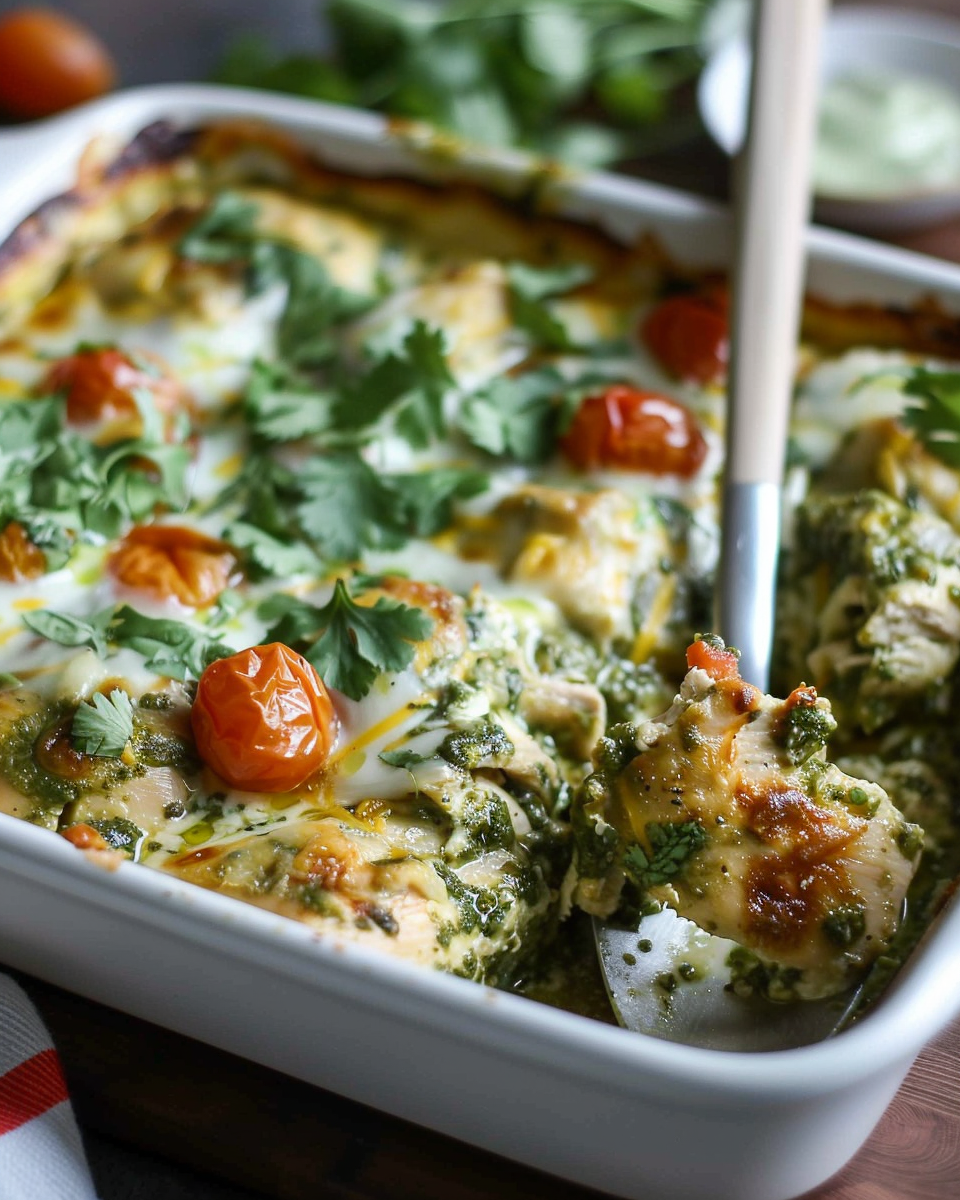 Healthy Salsa Verde Chicken Casserole Recipe | Low-Carb Mexican Dinner