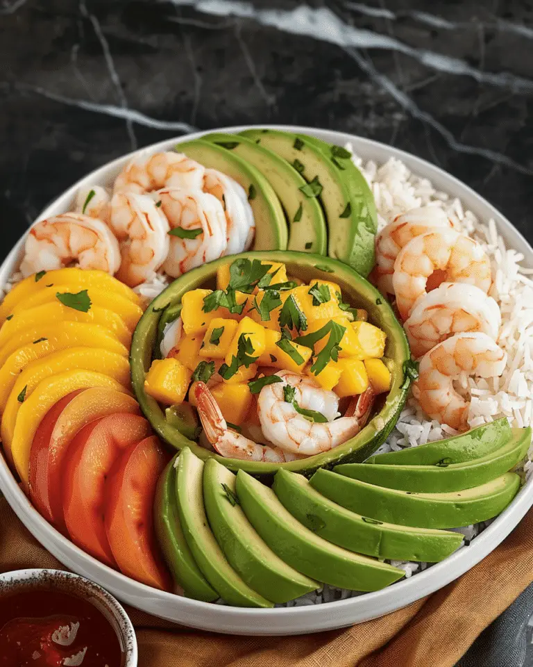 Shrimp Avocado Bowl with Mango Salsa