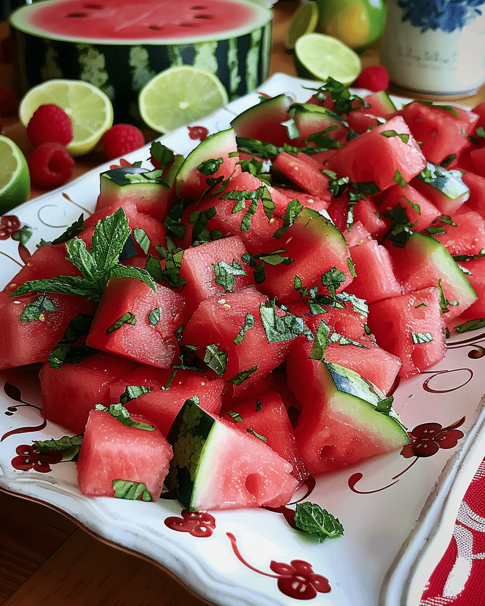 Watermelon Lime Mint Salad