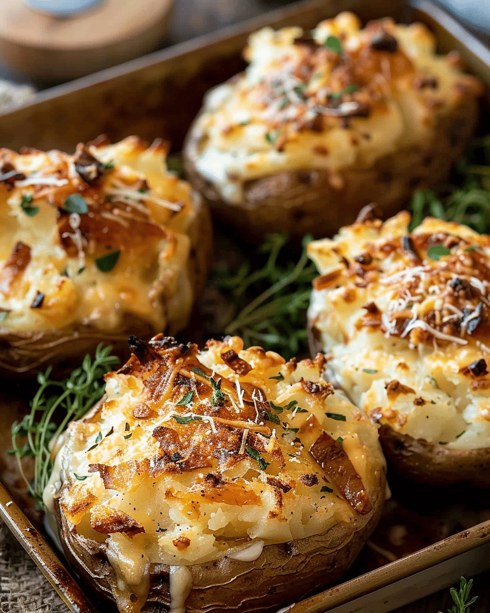 Ruth’s Chris Cheesy Twice-Baked Potatoes – Extra Creamy, Extra Melty