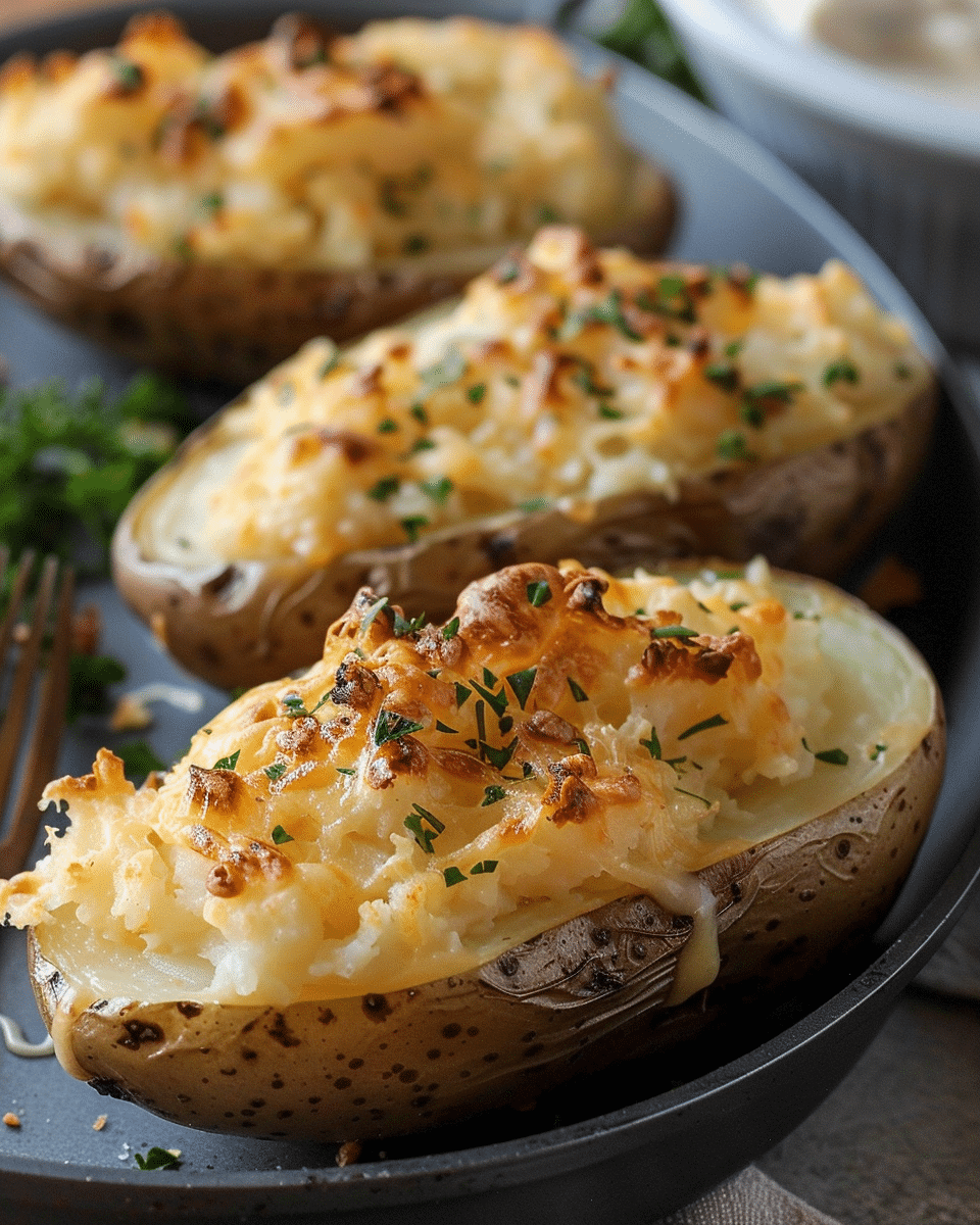 Ruth’s Chris Cheesy Twice-Baked Potatoes – Extra Creamy, Extra Melty