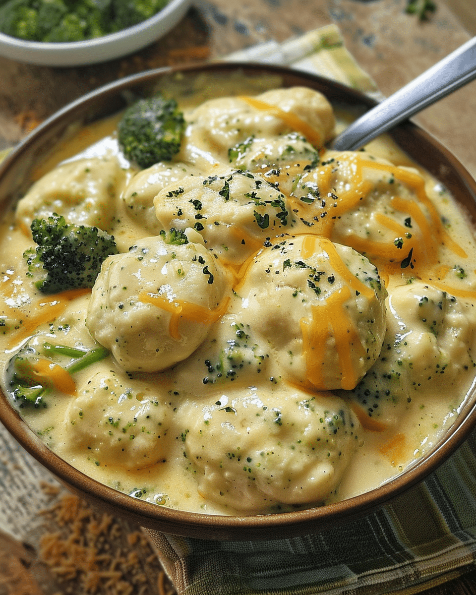Broccoli Cheddar Chicken and Dumplings
