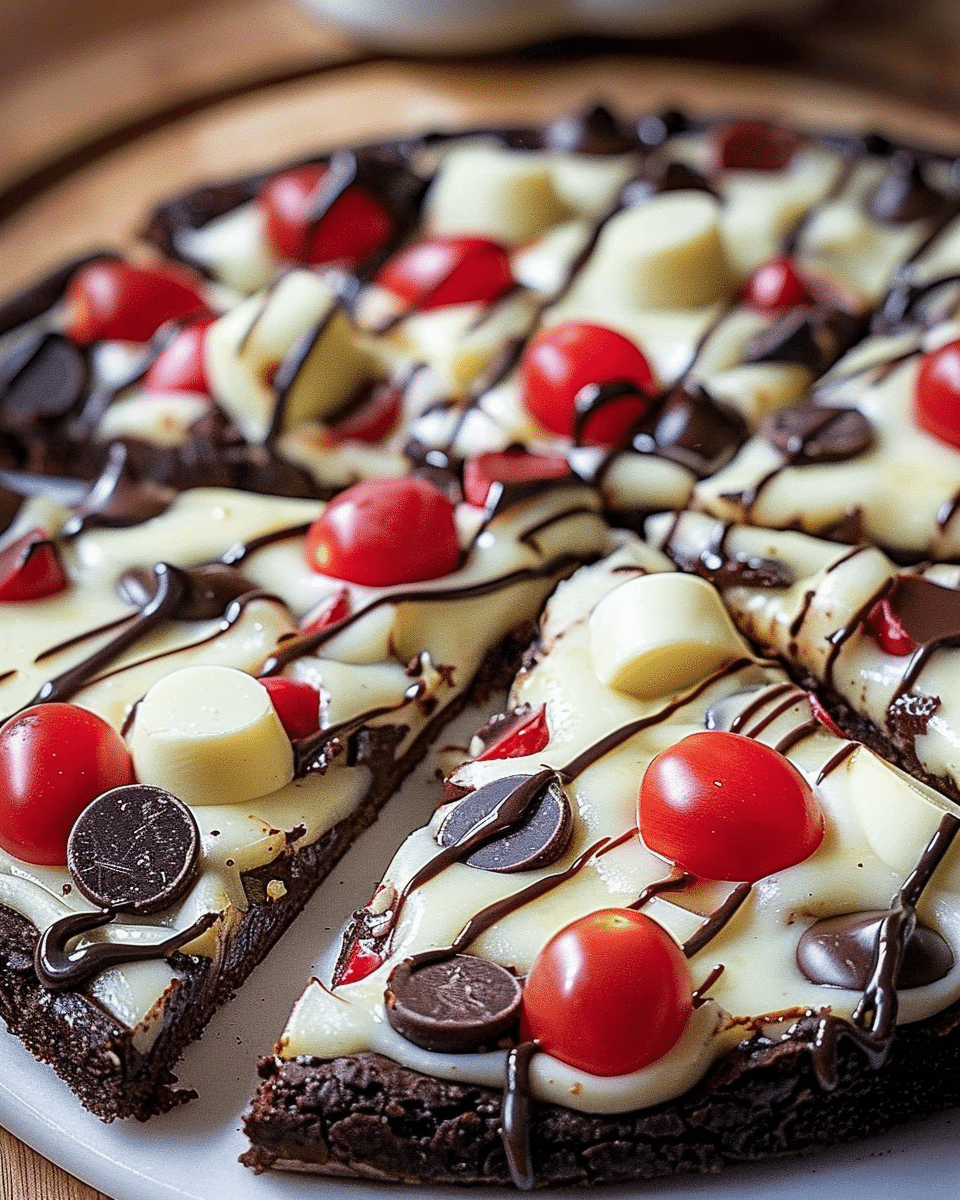 Easy White Chocolate Brownie Pizza