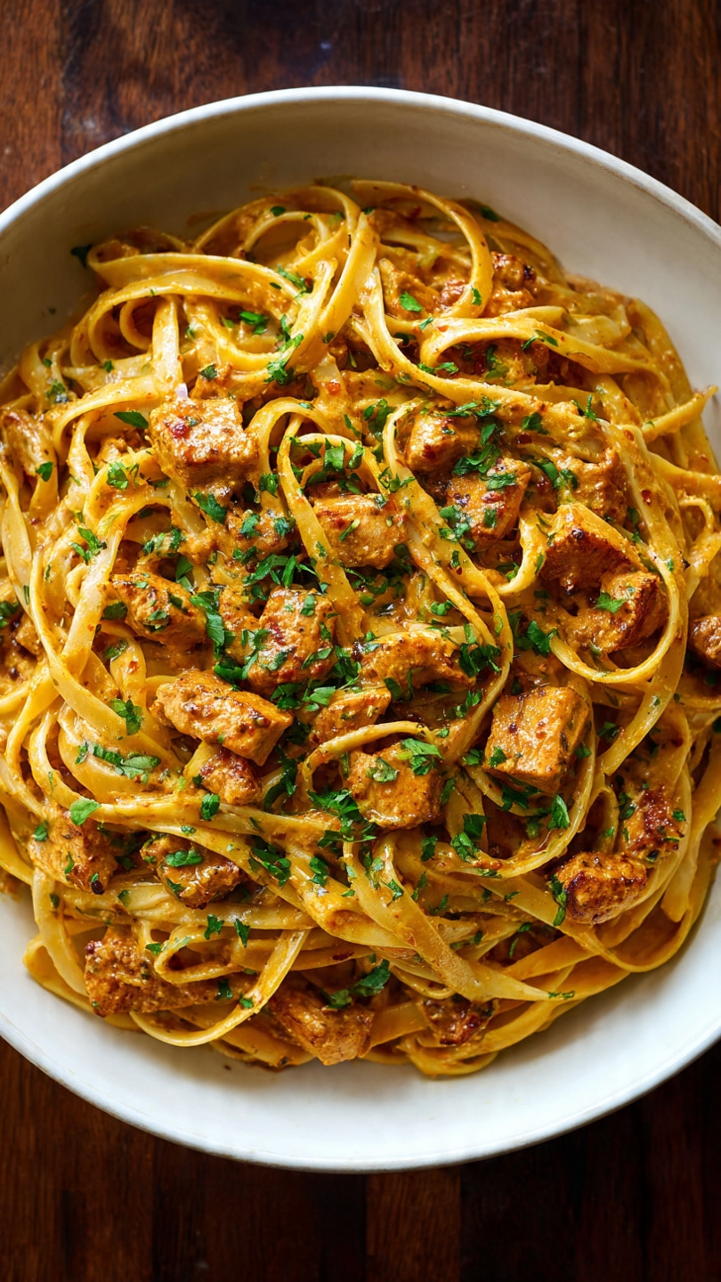 Caramelized Onion Pasta with Chilli Oil