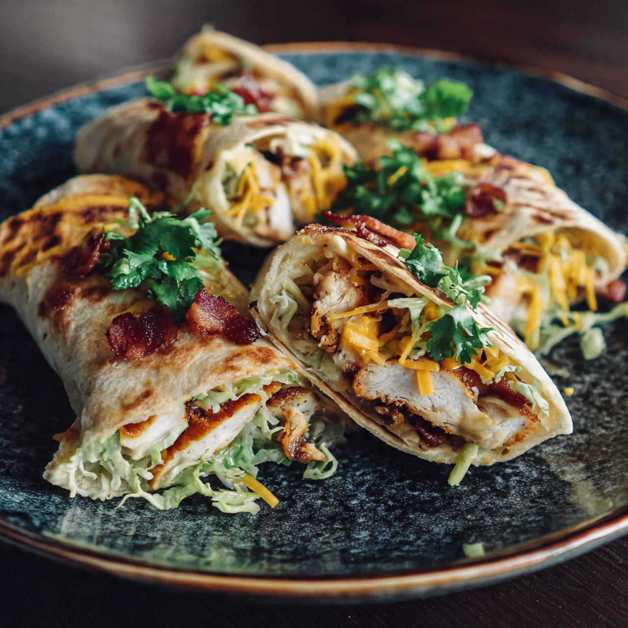 Grilled Chicken Alfredo Cheesy Wraps