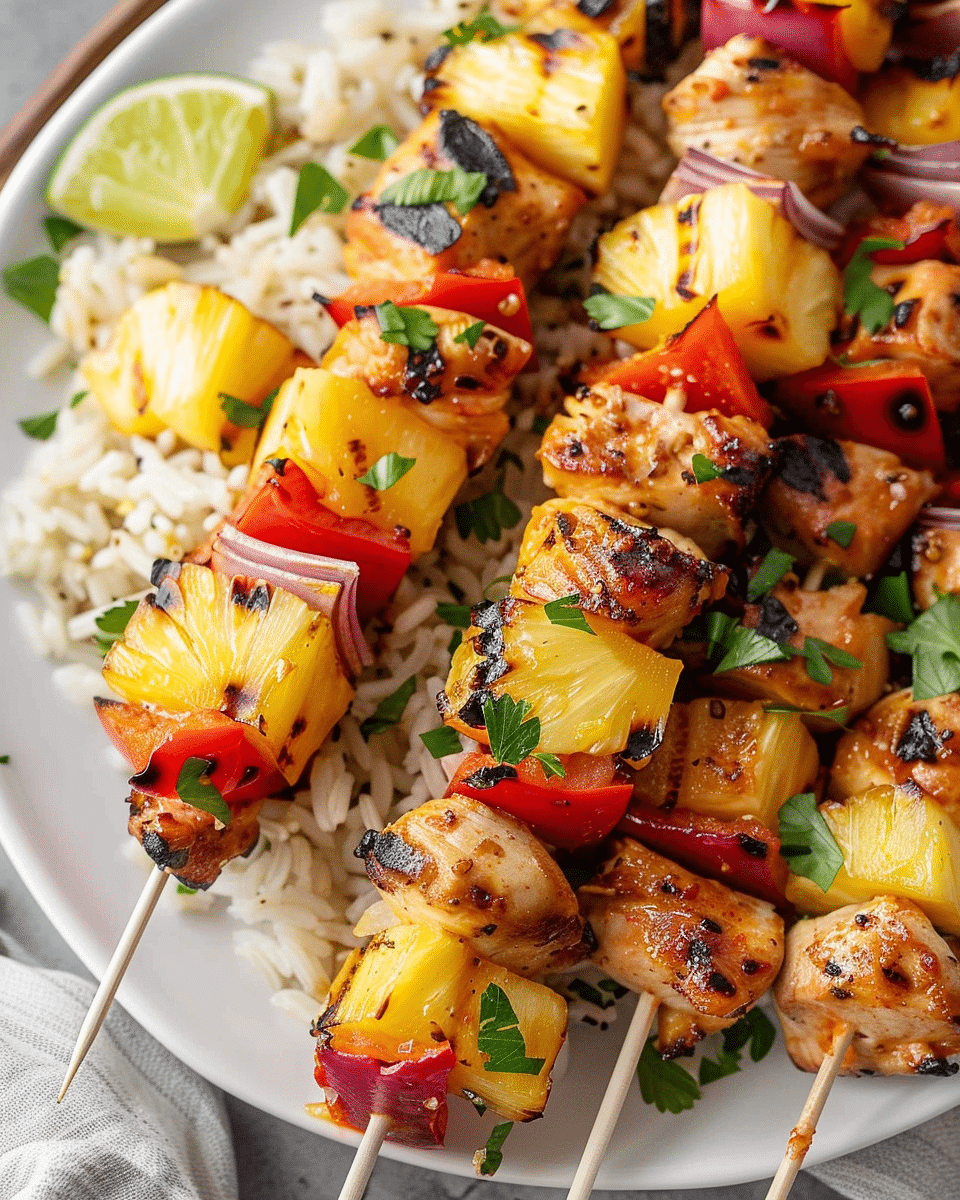 Pineapple Chicken Kabobs (Oven or Air Fryer)