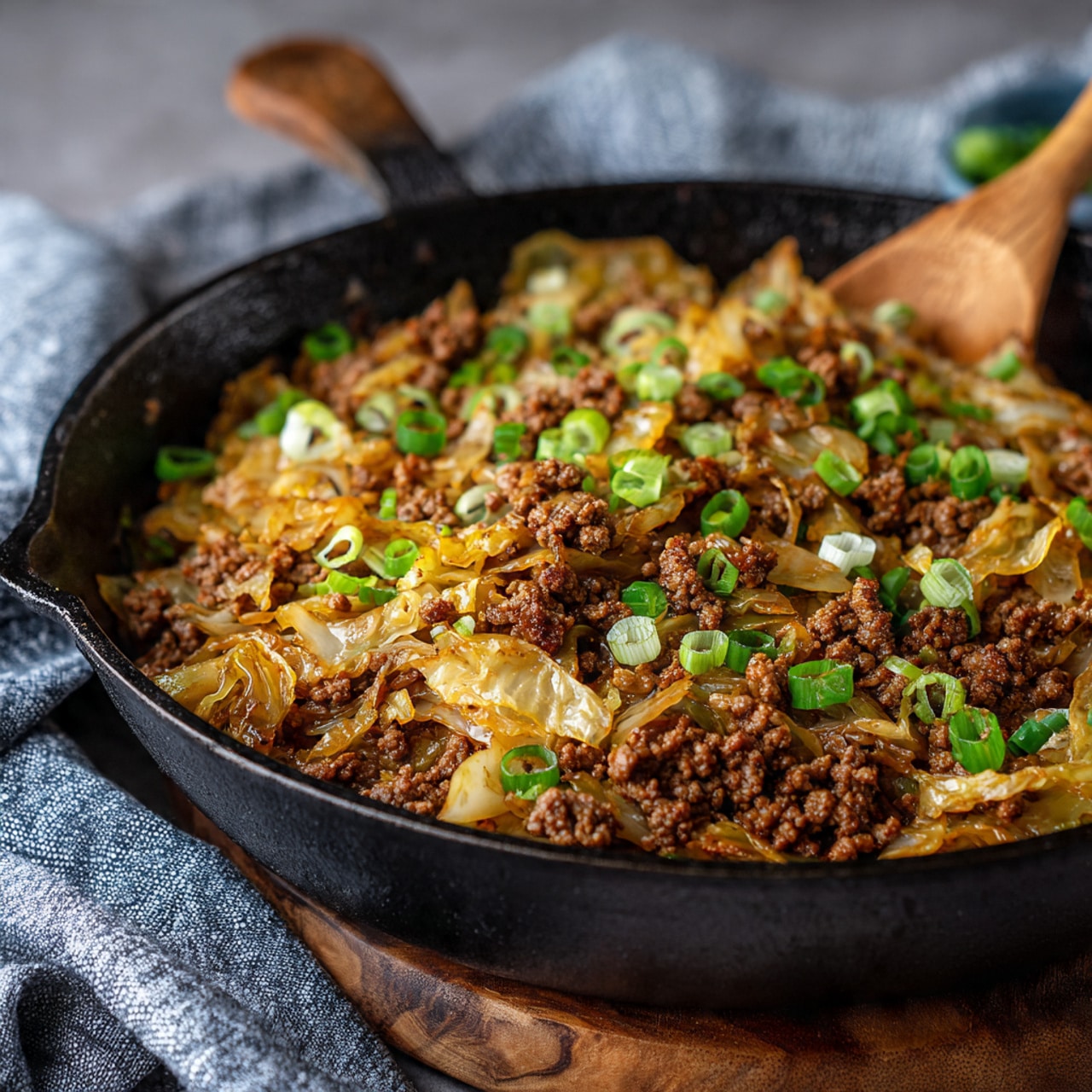 Low Carb Mongolian Ground Beef Cabbage
