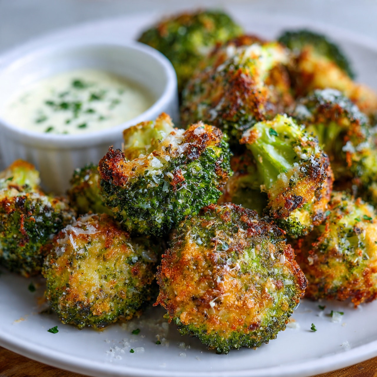 Crispy Healthy Air Fryer Garlic Broccoli Bites