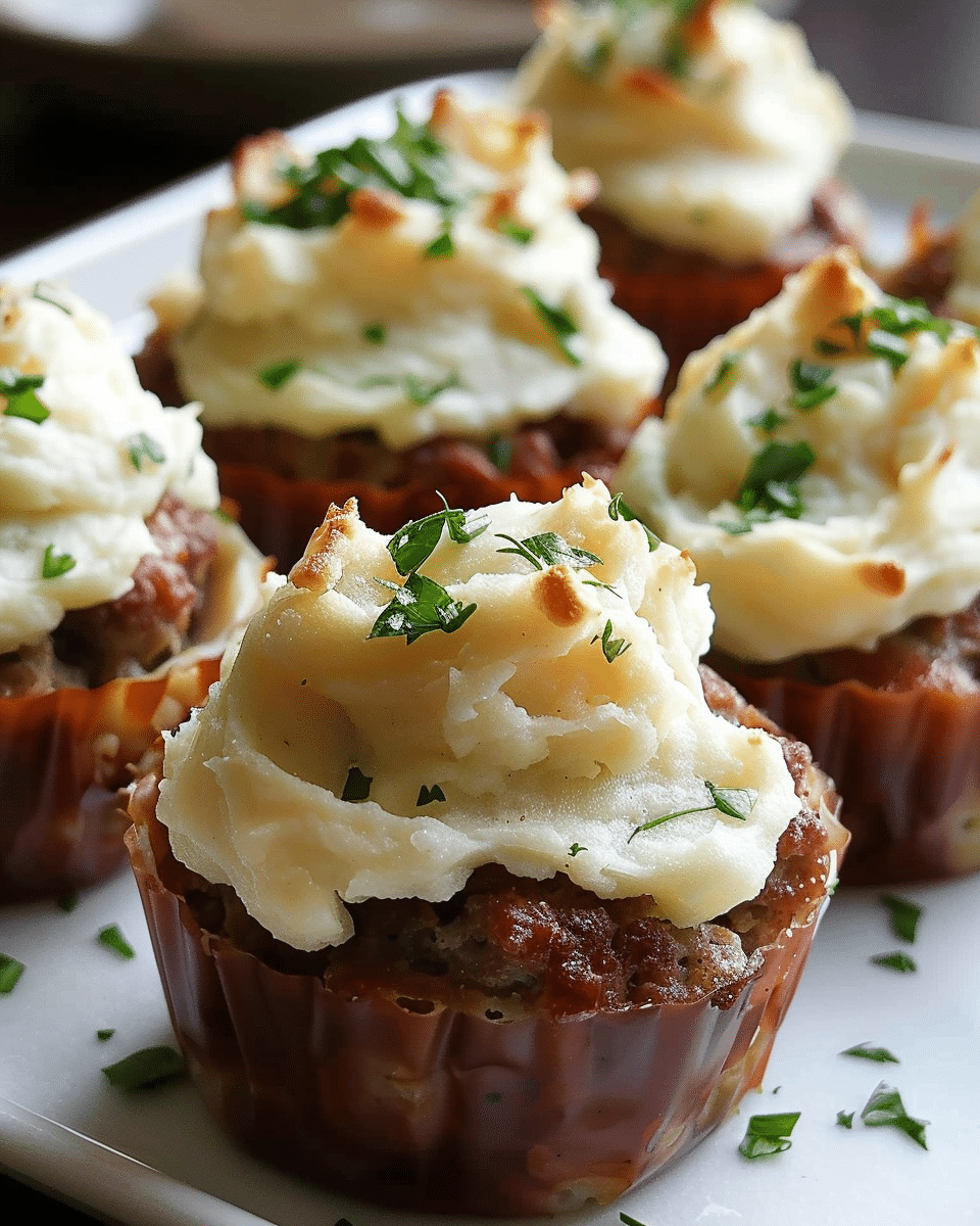 Mini Meatloaf Muffins with Mashed Potato Frosting