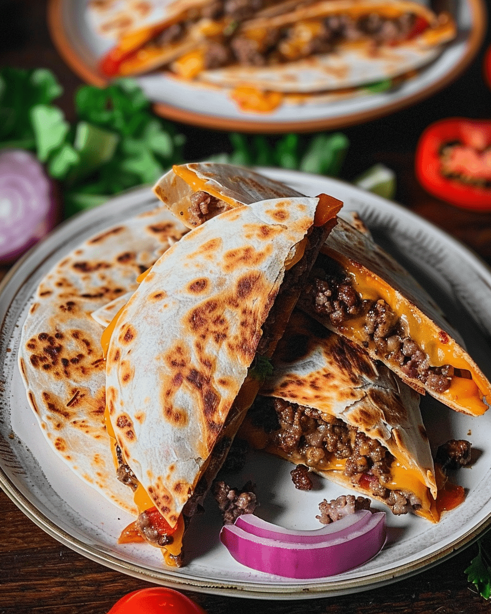 Blackstone Cheeseburger Quesadilla