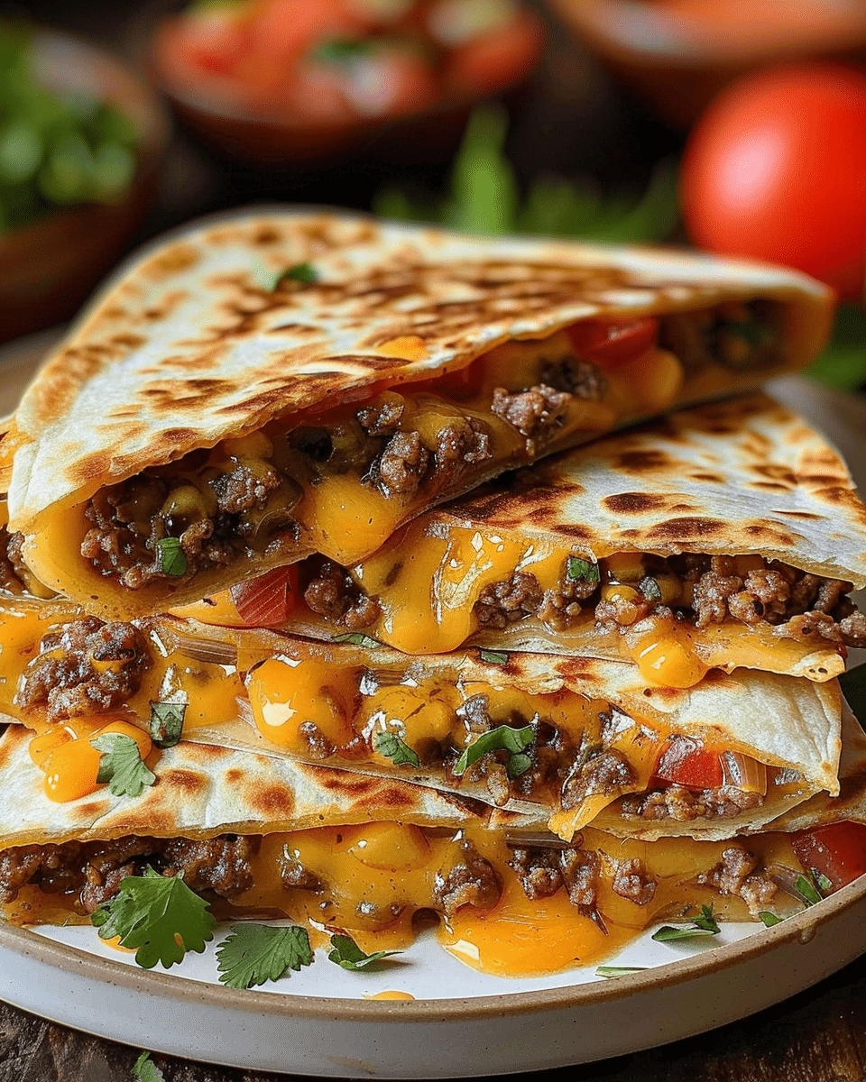 Blackstone Cheeseburger Quesadilla