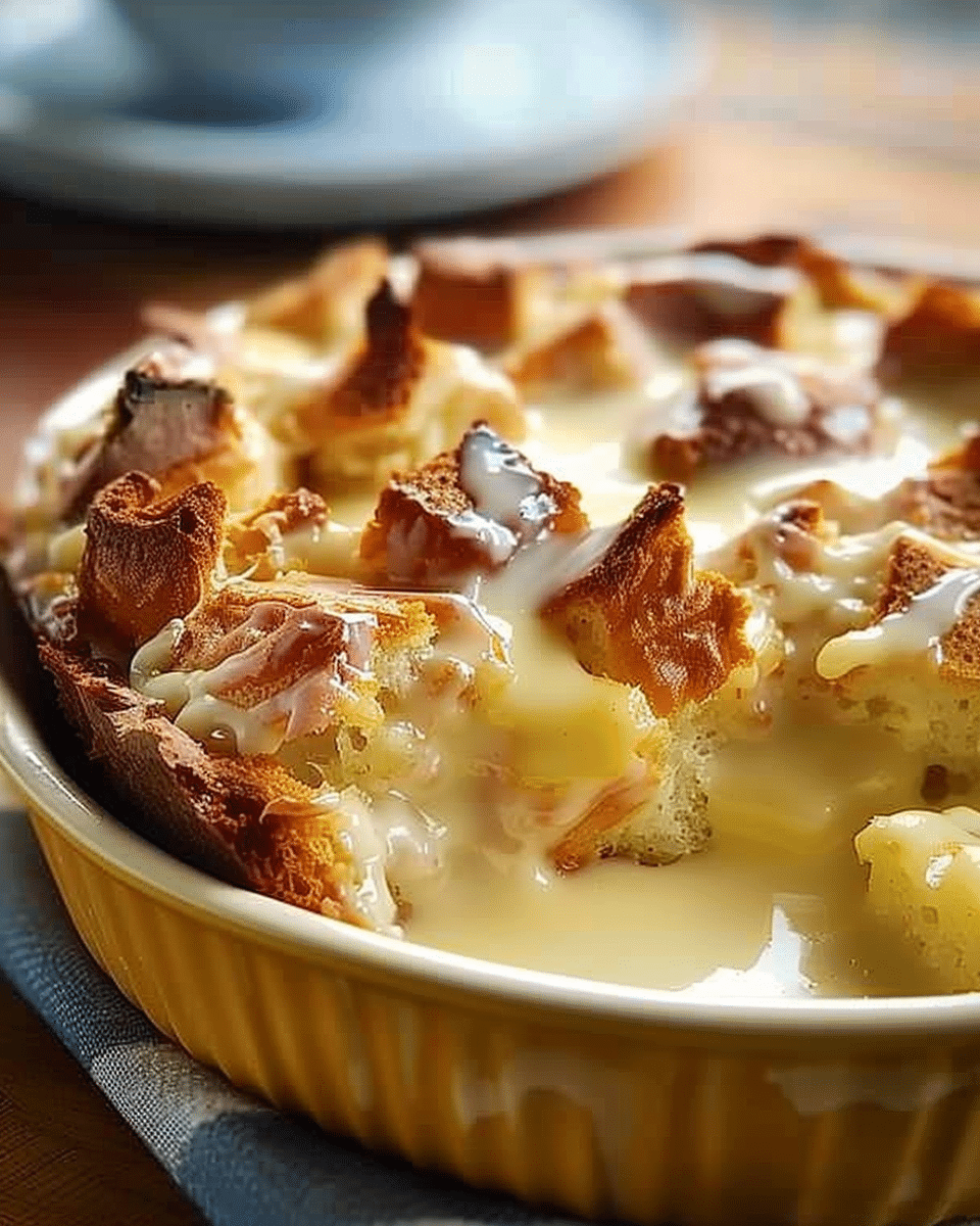 Grandma’s Old-Fashioned Bread Pudding with Vanilla Sauce