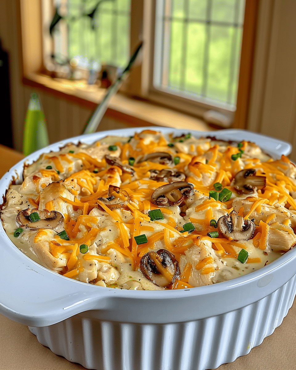 Keto Garlic Mushroom Chicken Casserole — Low-Carb Comfort Dinner