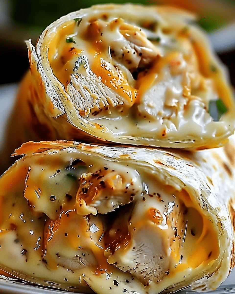 Cheesy Garlic Chicken Wraps Recipe