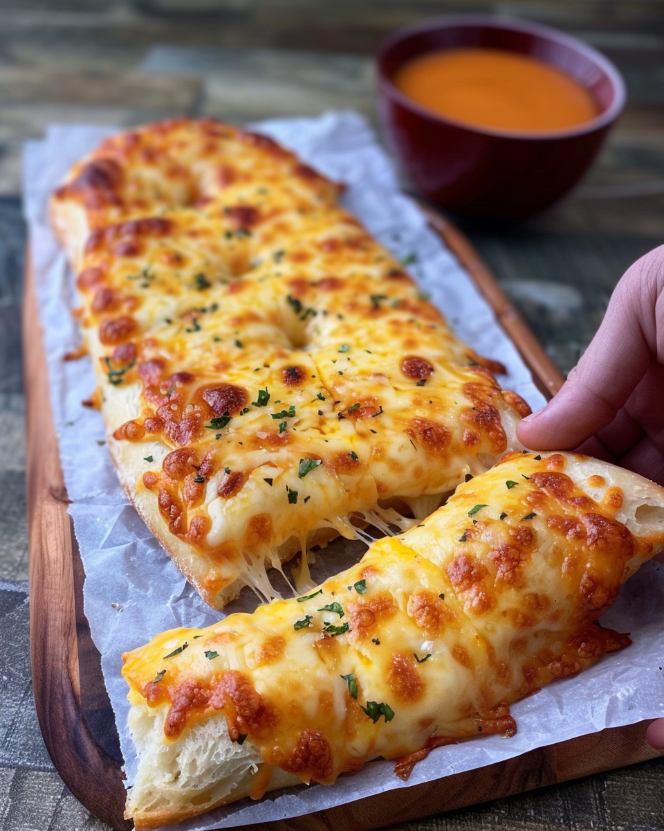 Keto Cheesy Garlic Breadsticks