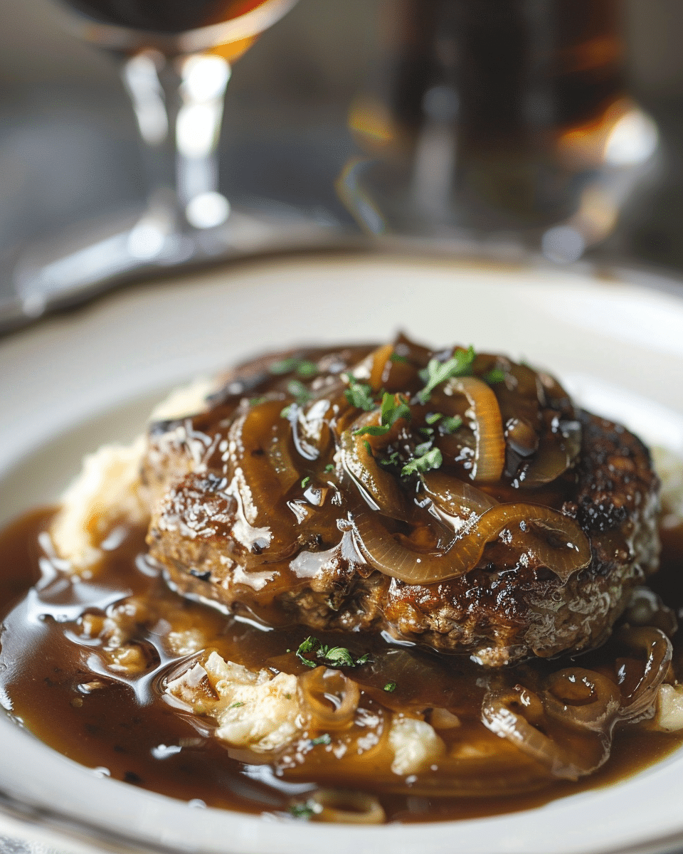 Homestyle Salisbury Steak with Rich Onion Gravy