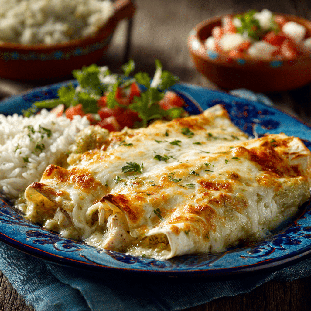 Creamy Green Chile Chicken Enchiladas