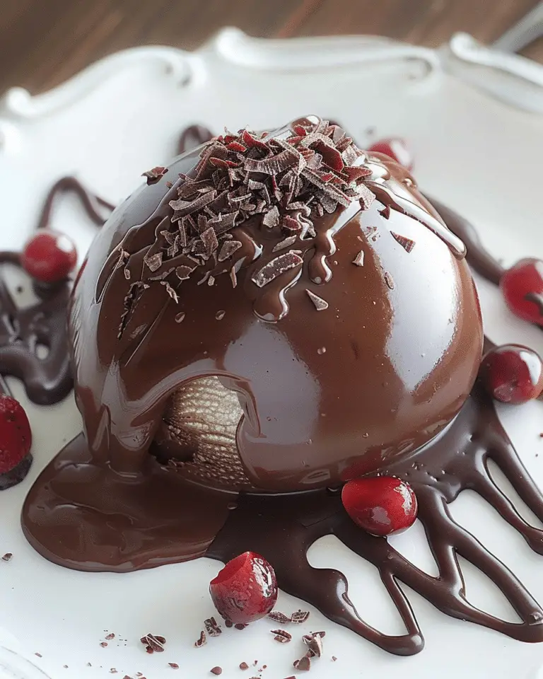 Chocolate Mousse Dome with Ganache Glaze