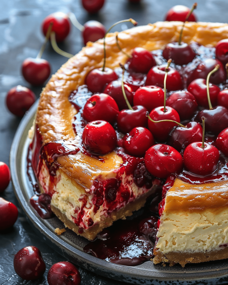 Sweet Fried Cherry Cheesecake