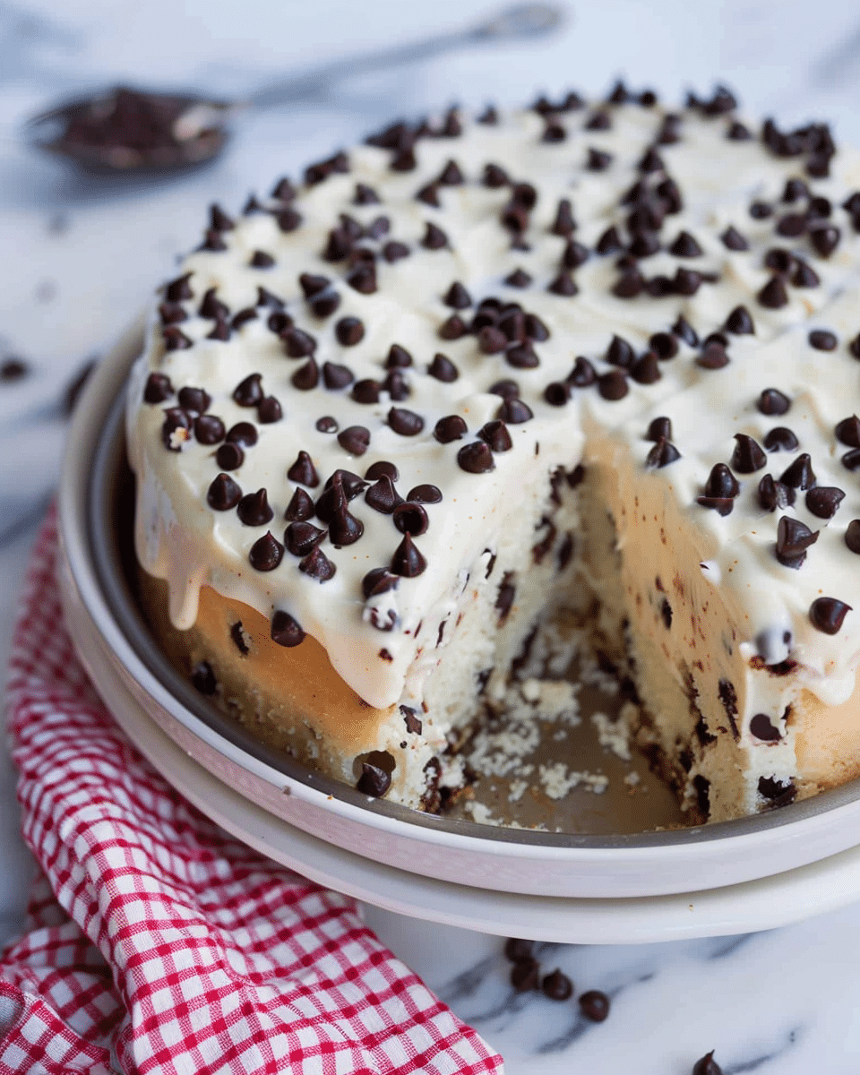 Cannoli Poke Cake