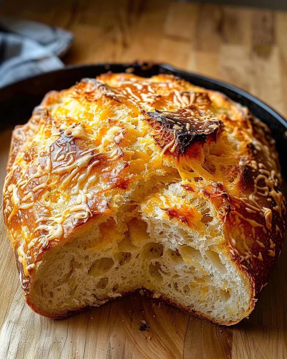 Dutch Oven Cheddar Bread: Effortless Cheesy Delight!