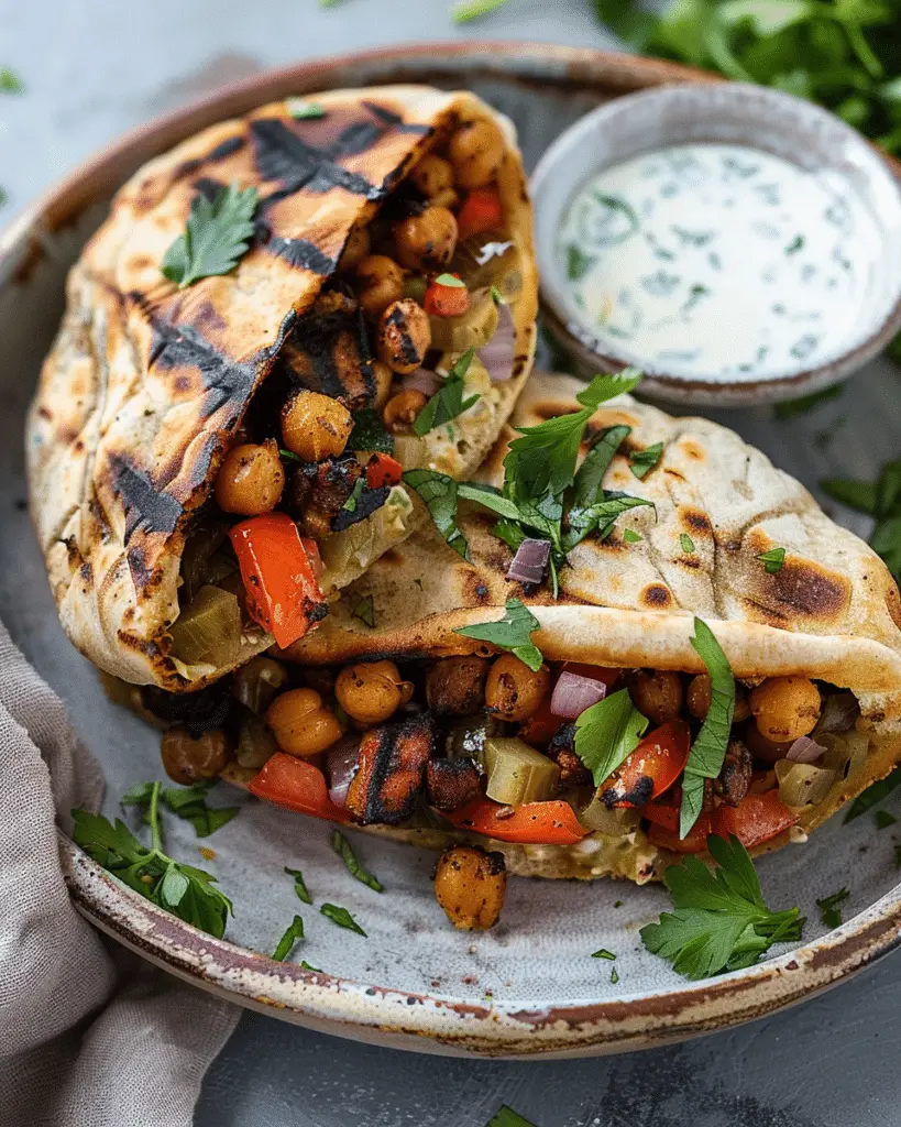 Grilled Chickpea Veggie Pita