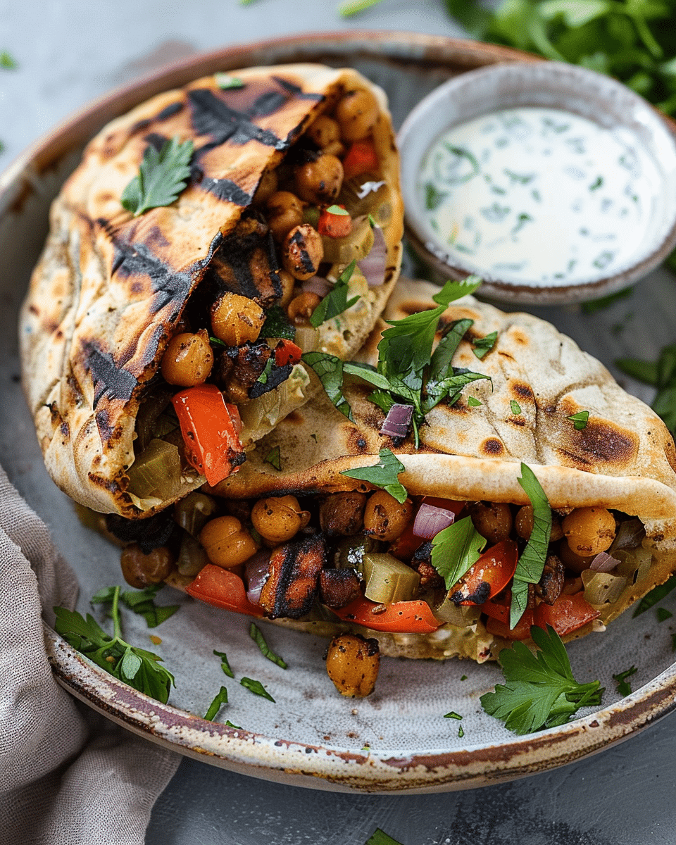 Grilled Chickpea Veggie Pita