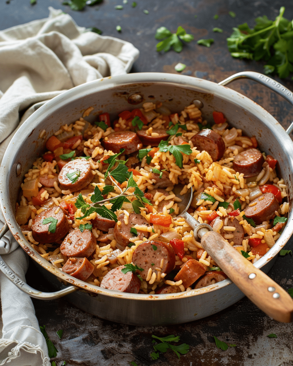 One Pot Smoked Sausage and Rice