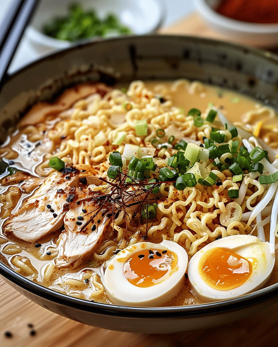 Creamy Garlic Chicken Ramen