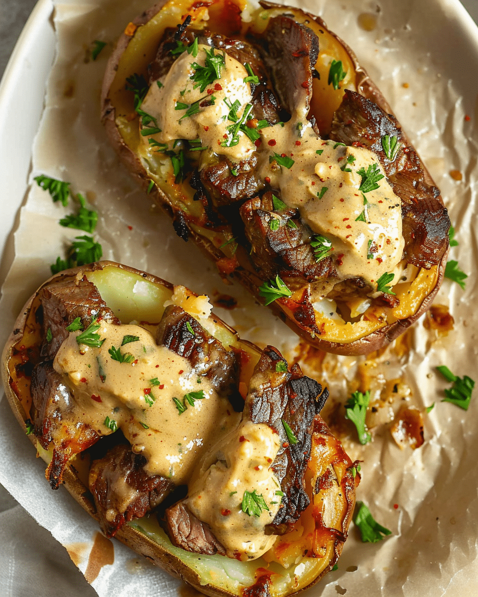 Loaded Baked Potato with Steak Bites