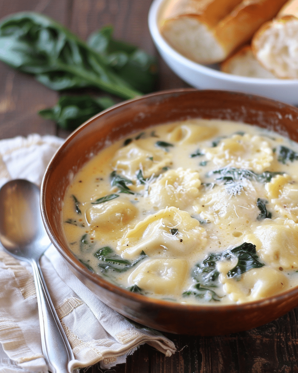 Creamy Tuscan Ravioli Soup