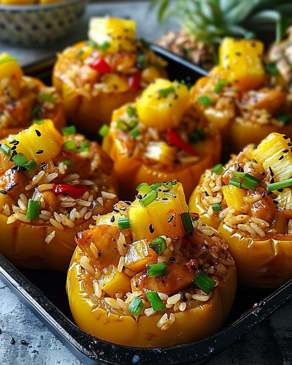 Teriyaki Pineapple Chicken And Rice Stuffed Peppers: A Sweet And Savory Meal