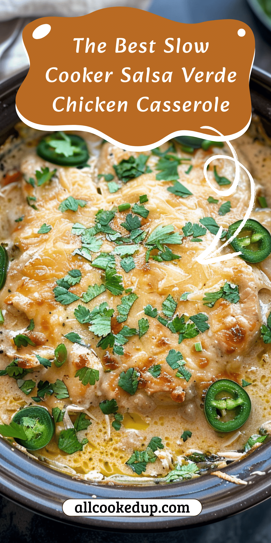 Slow Cooker Salsa Verde Chicken Casserole