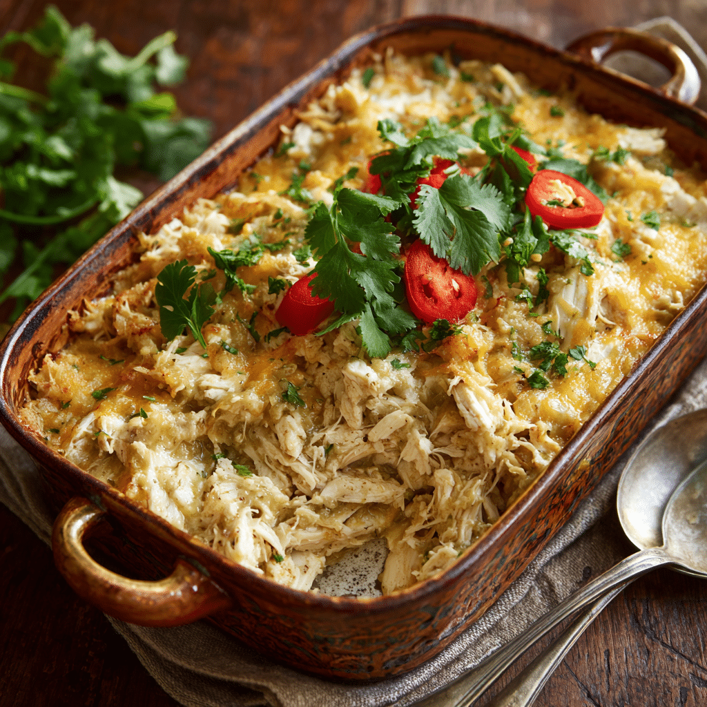 Slow Cooker Salsa Verde Chicken Casserole