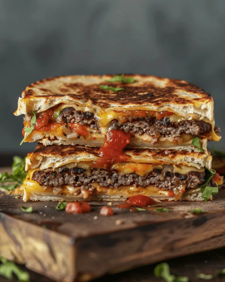 Juicy Blackstone Quesadilla Burger
