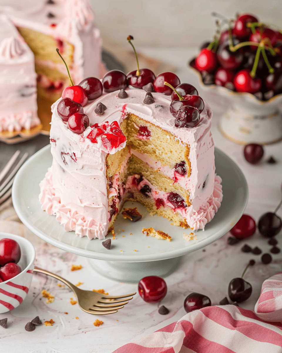 Cherry chip cake