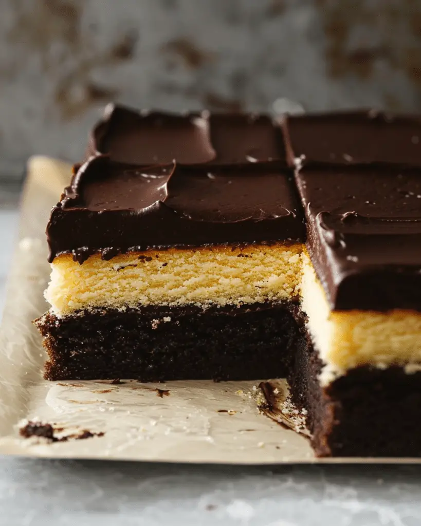 Boston cream sheet cake