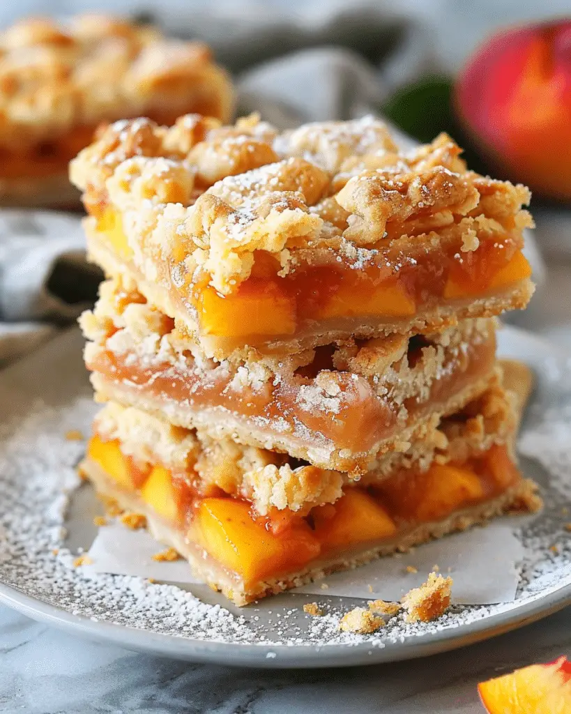 Peach Pie Bars Dessert