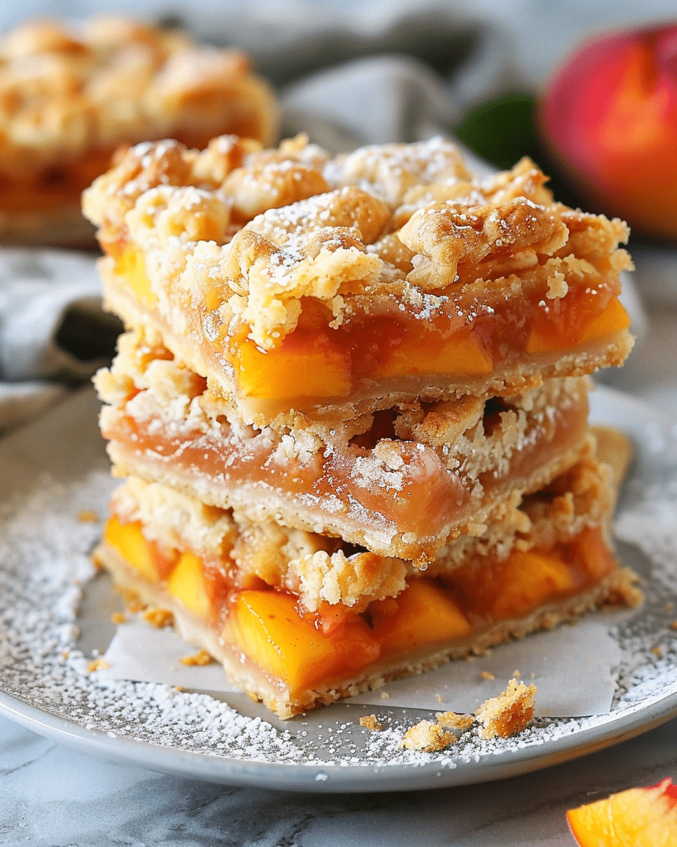 Peach Pie Bars Dessert