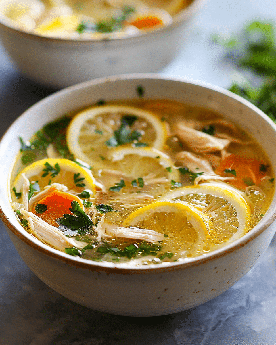 Mediterranean Lemon Chicken Soup