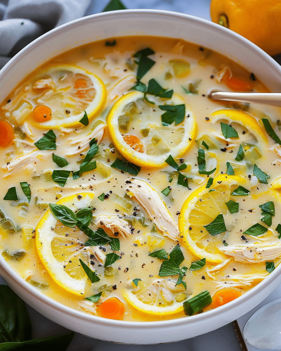 Mediterranean Lemon Chicken Soup
